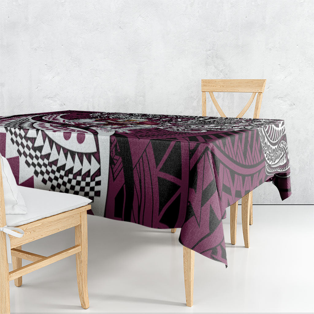 Personalised Manly Warringah Sea Eagles Tablecloth Polynesian Tribal Art Style With Muscular Sea Eagle Mascot