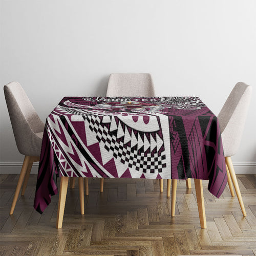Personalised Manly Warringah Sea Eagles Tablecloth Polynesian Tribal Art Style With Muscular Sea Eagle Mascot