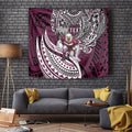Personalised Manly Warringah Sea Eagles Tapestry Polynesian Tribal Art Style With Muscular Sea Eagle Mascot