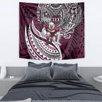 Personalised Manly Warringah Sea Eagles Tapestry Polynesian Tribal Art Style With Muscular Sea Eagle Mascot