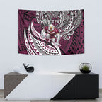 Personalised Manly Warringah Sea Eagles Tapestry Polynesian Tribal Art Style With Muscular Sea Eagle Mascot
