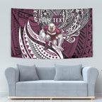Personalised Manly Warringah Sea Eagles Tapestry Polynesian Tribal Art Style With Muscular Sea Eagle Mascot