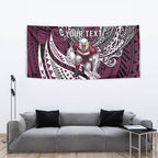 Personalised Manly Warringah Sea Eagles Tapestry Polynesian Tribal Art Style With Muscular Sea Eagle Mascot
