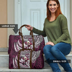 Personalised Manly Warringah Sea Eagles Travel Bag Polynesian Tribal Art Style With Muscular Sea Eagle Mascot
