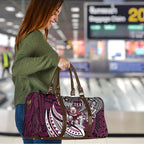 Personalised Manly Warringah Sea Eagles Travel Bag Polynesian Tribal Art Style With Muscular Sea Eagle Mascot