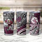 Personalised Manly Warringah Sea Eagles Tumbler Cup Polynesian Tribal Art Style With Muscular Sea Eagle Mascot
