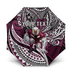 Personalised Manly Warringah Sea Eagles Umbrella Polynesian Tribal Art Style With Muscular Sea Eagle Mascot