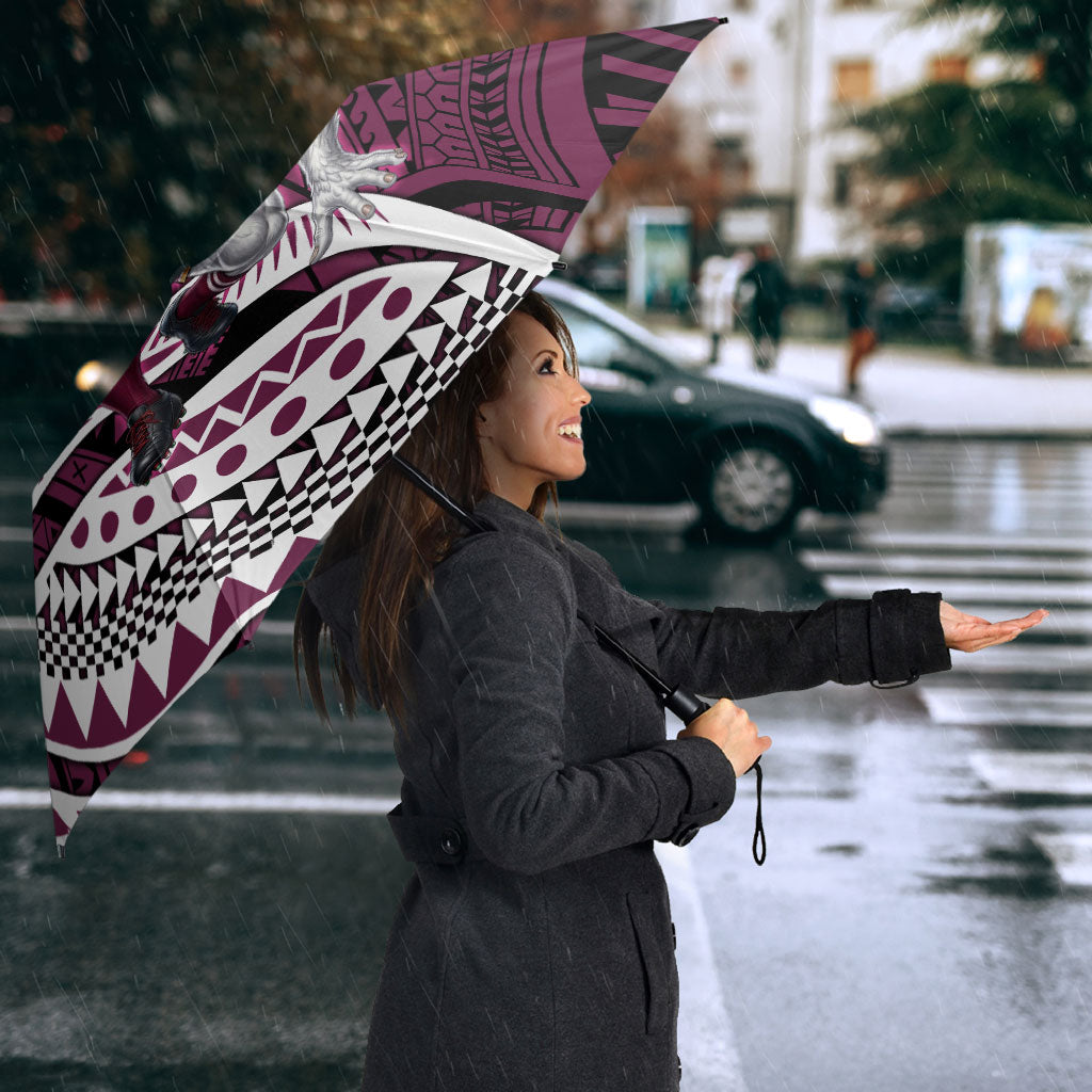 Personalised Manly Warringah Sea Eagles Umbrella Polynesian Tribal Art Style With Muscular Sea Eagle Mascot