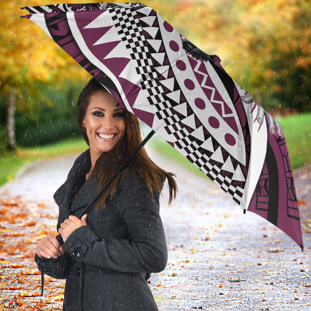 Personalised Manly Warringah Sea Eagles Umbrella Polynesian Tribal Art Style With Muscular Sea Eagle Mascot