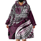Personalised Manly Warringah Sea Eagles Wearable Blanket Hoodie Polynesian Tribal Art Style With Muscular Sea Eagle Mascot