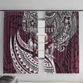 Personalised Manly Warringah Sea Eagles Window Curtain Polynesian Tribal Art Style With Muscular Sea Eagle Mascot