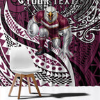 Personalised Manly Warringah Sea Eagles Window Curtain Polynesian Tribal Art Style With Muscular Sea Eagle Mascot
