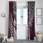 Personalised Manly Warringah Sea Eagles Window Curtain Polynesian Tribal Art Style With Muscular Sea Eagle Mascot