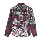 Personalised Manly Warringah Sea Eagles Women Casual Shirt Polynesian Tribal Art Style With Muscular Sea Eagle Mascot