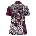 Personalised Manly Warringah Sea Eagles Women Polo Shirt Polynesian Tribal Art Style With Muscular Sea Eagle Mascot
