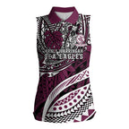 Personalised Manly Warringah Sea Eagles Women Sleeveless Polo Shirt Polynesian Tribal Art Style With Muscular Sea Eagle Mascot