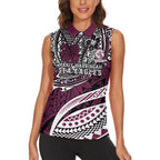 Personalised Manly Warringah Sea Eagles Women Sleeveless Polo Shirt Polynesian Tribal Art Style With Muscular Sea Eagle Mascot