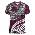 Personalised Manly Warringah Sea Eagles Women V-Neck T-Shirt Polynesian Tribal Art Style With Muscular Sea Eagle Mascot