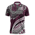Personalised Manly Warringah Sea Eagles Zipper Polo Shirt Polynesian Tribal Art Style With Muscular Sea Eagle Mascot