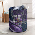 Personalised Melbourne Storm Laundry Basket Polynesian Tribal Art Style With Cyborg Storm Mascot