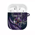 Personalised Melbourne Storm AirPods Case Polynesian Tribal Art Style With Cyborg Storm Mascot