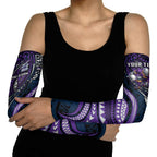 Personalised Melbourne Storm Arm Sleeves Polynesian Tribal Art Style With Cyborg Storm Mascot