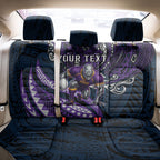 Personalised Melbourne Storm Back Car Seat Cover Polynesian Tribal Art Style With Cyborg Storm Mascot