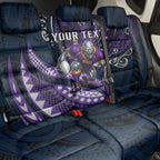 Personalised Melbourne Storm Back Car Seat Cover Polynesian Tribal Art Style With Cyborg Storm Mascot