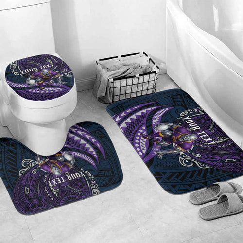 Personalised Melbourne Storm Bathroom Set Polynesian Tribal Art Style With Cyborg Storm Mascot