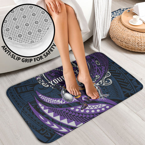 Personalised Melbourne Storm Bathroom Set Polynesian Tribal Art Style With Cyborg Storm Mascot