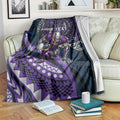 Personalised Melbourne Storm Blanket Polynesian Tribal Art Style With Cyborg Storm Mascot