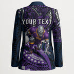Personalised Melbourne Storm Blazer Polynesian Tribal Art Style With Cyborg Storm Mascot