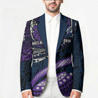 Personalised Melbourne Storm Blazer Polynesian Tribal Art Style With Cyborg Storm Mascot