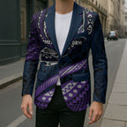 Personalised Melbourne Storm Blazer Polynesian Tribal Art Style With Cyborg Storm Mascot