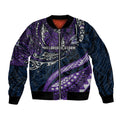 Personalised Melbourne Storm Bomber Jacket Polynesian Tribal Art Style With Cyborg Storm Mascot