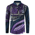 Personalised Melbourne Storm Button Sweatshirt Polynesian Tribal Art Style With Cyborg Storm Mascot