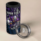 Personalised Melbourne Storm 4 in 1 Can Cooler Tumbler Polynesian Tribal Art Style With Cyborg Storm Mascot