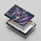 Personalised Melbourne Storm Canvas Wall Art Polynesian Tribal Art Style With Cyborg Storm Mascot