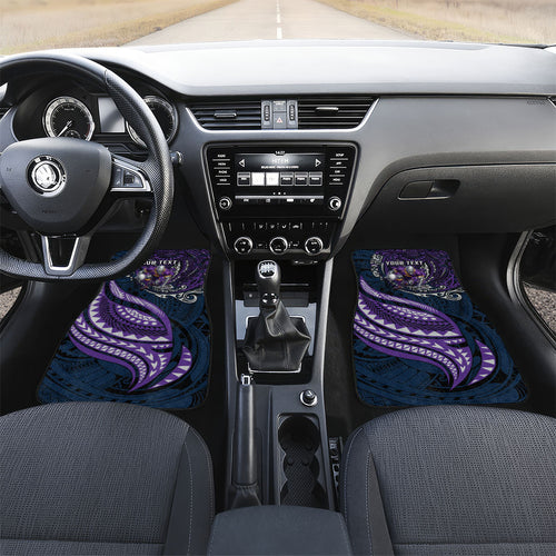 Personalised Melbourne Storm Car Mats Polynesian Tribal Art Style With Cyborg Storm Mascot