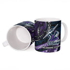 Personalised Melbourne Storm Ceramic Mug Polynesian Tribal Art Style With Cyborg Storm Mascot