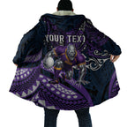 Personalised Melbourne Storm Cloak Polynesian Tribal Art Style With Cyborg Storm Mascot