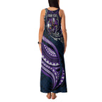Personalised Melbourne Storm Family Matching Tank Maxi Dress and Hawaiian Shirt Polynesian Tribal Art Style With Cyborg Storm Mascot