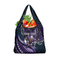 Personalised Melbourne Storm Grocery Bag Polynesian Tribal Art Style With Cyborg Storm Mascot