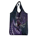 Personalised Melbourne Storm Grocery Bag Polynesian Tribal Art Style With Cyborg Storm Mascot