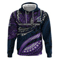 Personalised Melbourne Storm Hoodie Polynesian Tribal Art Style With Cyborg Storm Mascot
