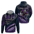 Personalised Melbourne Storm Hoodie Polynesian Tribal Art Style With Cyborg Storm Mascot
