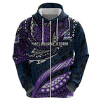 Personalised Melbourne Storm Hoodie Polynesian Tribal Art Style With Cyborg Storm Mascot
