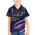 Personalised Melbourne Storm Kid Hawaiian Shirt Polynesian Tribal Art Style With Cyborg Storm Mascot