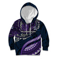 Personalised Melbourne Storm Kid Hoodie Polynesian Tribal Art Style With Cyborg Storm Mascot