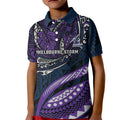 Personalised Melbourne Storm Kid Polo Shirt Polynesian Tribal Art Style With Cyborg Storm Mascot